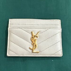 YSL White Card Holder